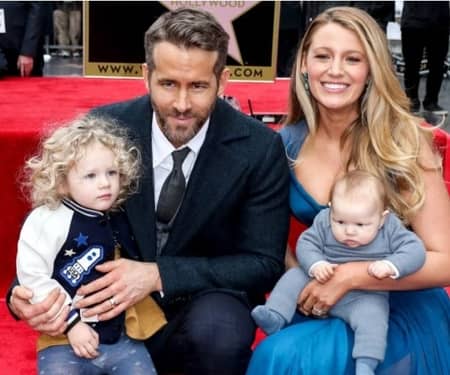 Ryan Reynolds and Blake Lively with their two children Inez and James